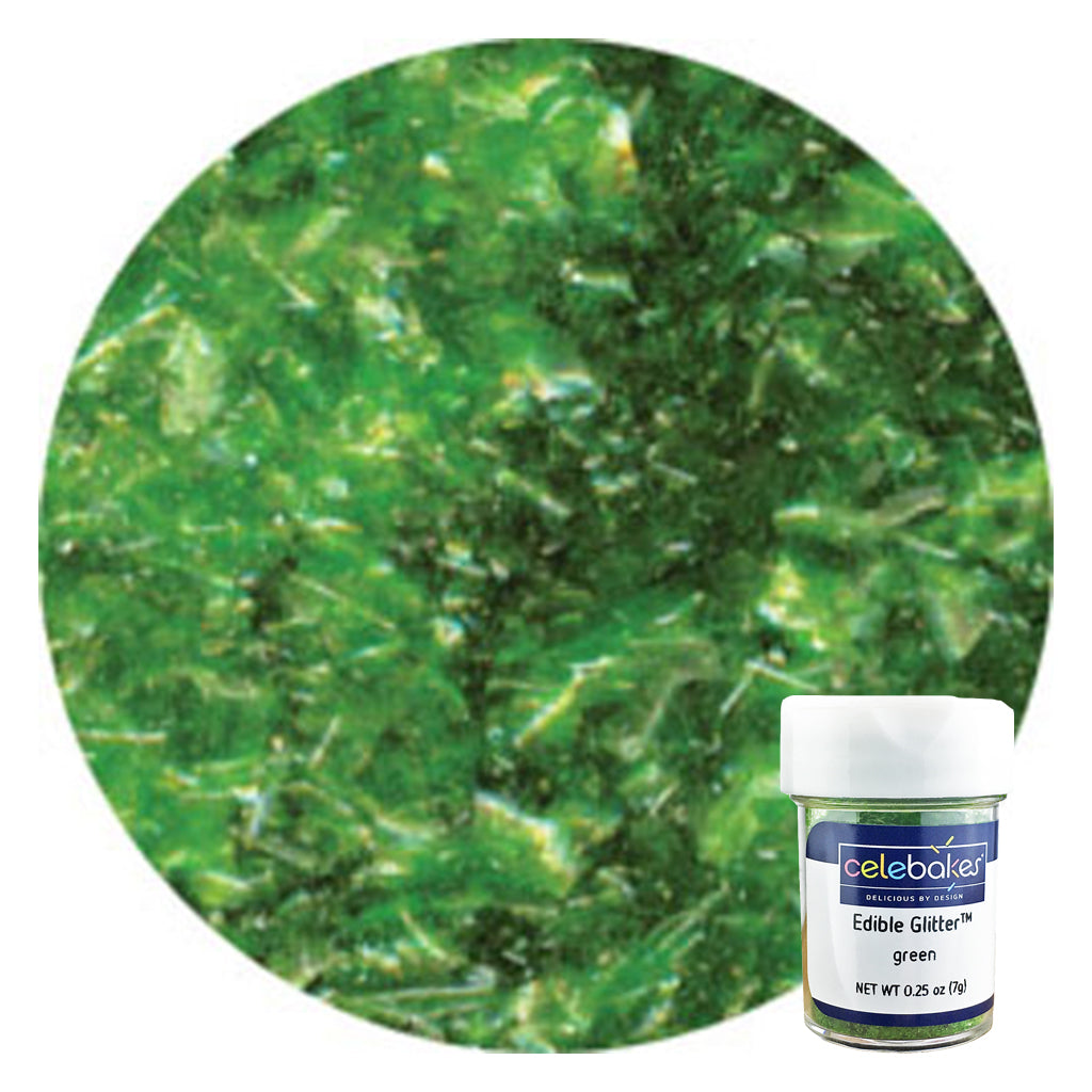 Celebakes Green Edible Glitter, .25 oz - Papagino Foods Inc.