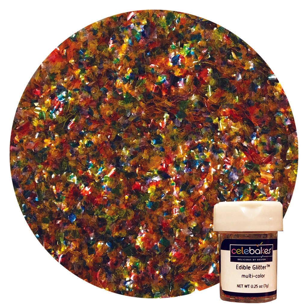 Celebakes Multi Colored Edible Glitter, .25 oz - Papagino Foods Inc.