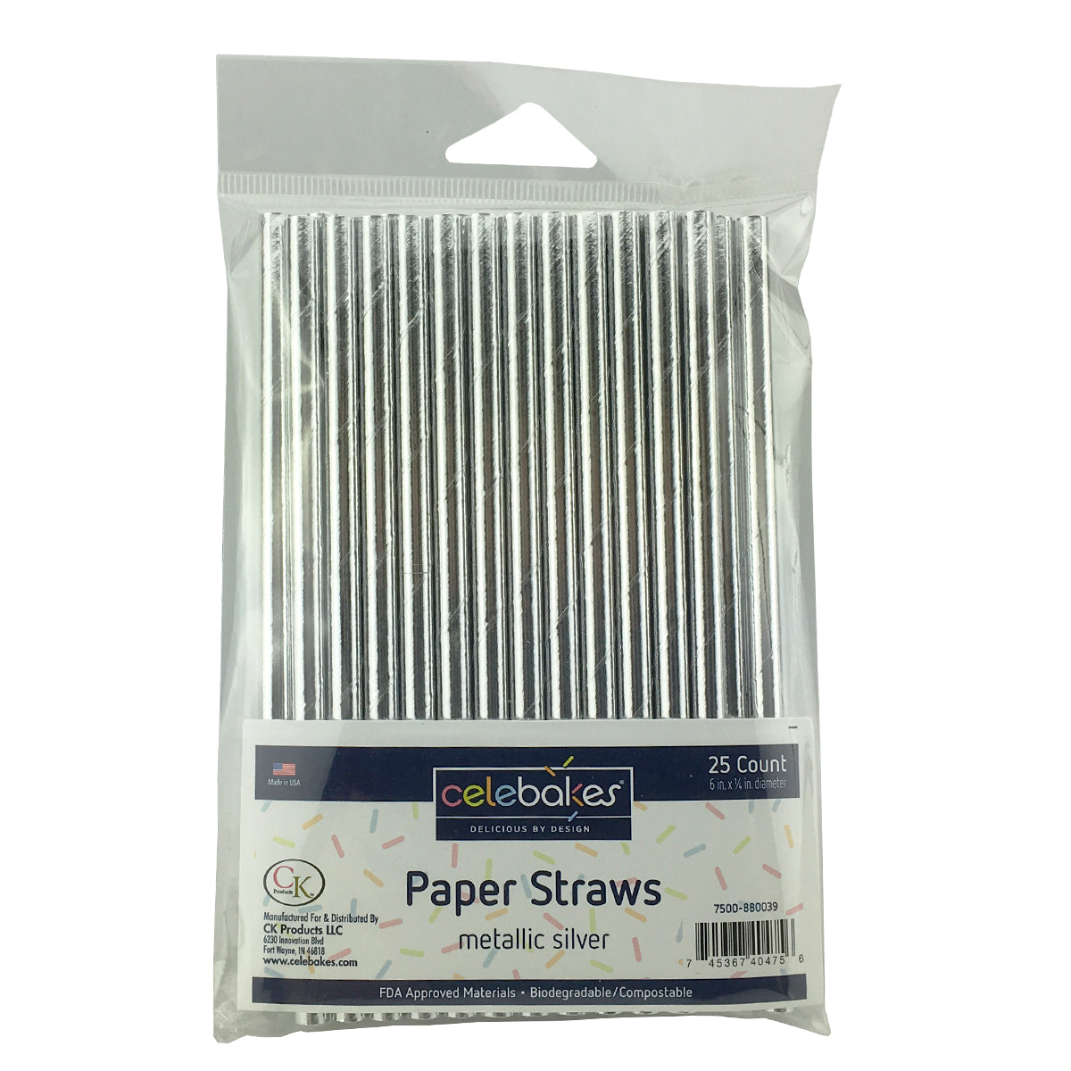 Celebakes Metallic Silver Cake Pop Sticks, 6" Product #7500-880039 - Papagino Foods Inc.