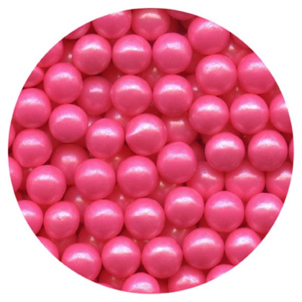 Color It Candy Shimmering Bright Pink Sugar Pearls 4 oz - Papagino Foods Inc.