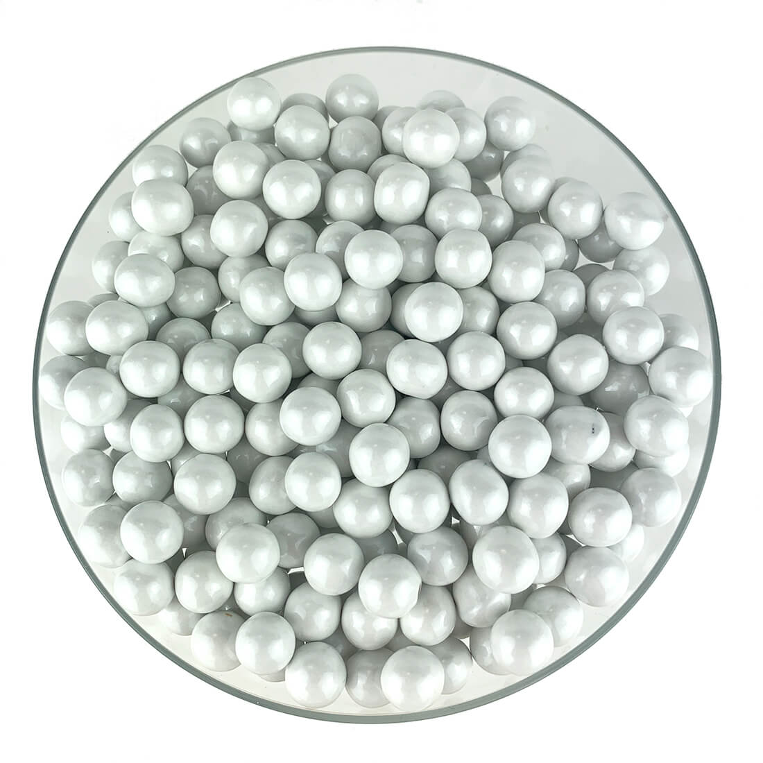 Color It Candy Shimmer White 10mm Sixlets - 4 oz - Papagino Foods Inc.