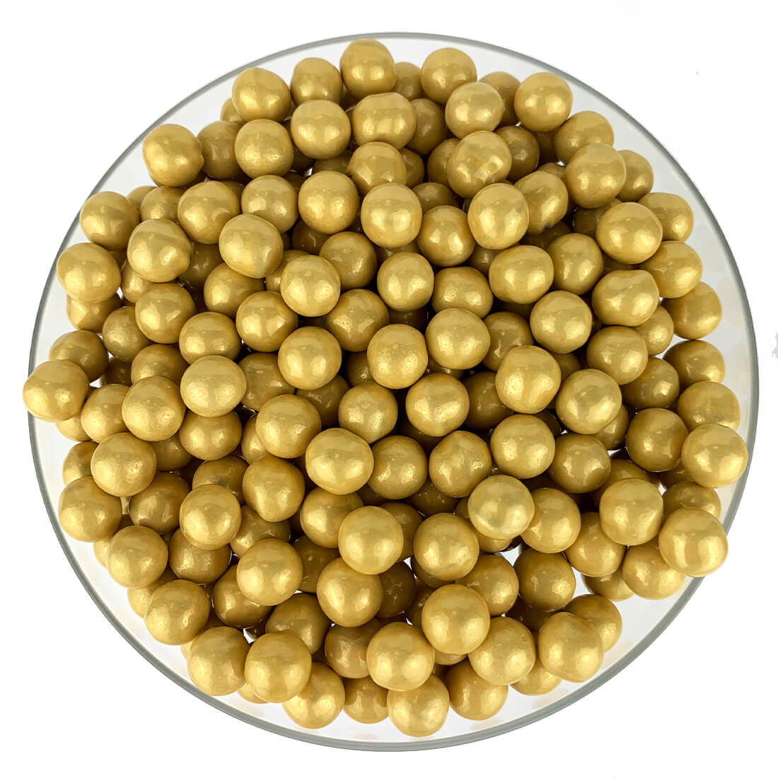 Color It Candy Shimmer Gold 10mm Sixlets - 4 oz - Papagino Foods Inc.