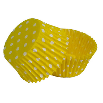 YELLOW POLKA DOT BAKING CUPS /500 Product #85-31700 - Papagino Foods Inc.