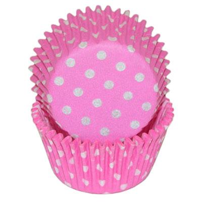 PINK POLKA DOT BAKING CUPS /500 Product #85-31705 - Papagino Foods Inc.