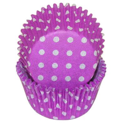PURPLE POLKA DOT BAKING CUPS /500 Product #85-31715 - Papagino Foods Inc.