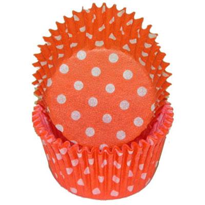 ORANGE POLKA DOT BAKING CUPS /500 Product #85-31755 - Papagino Foods Inc.