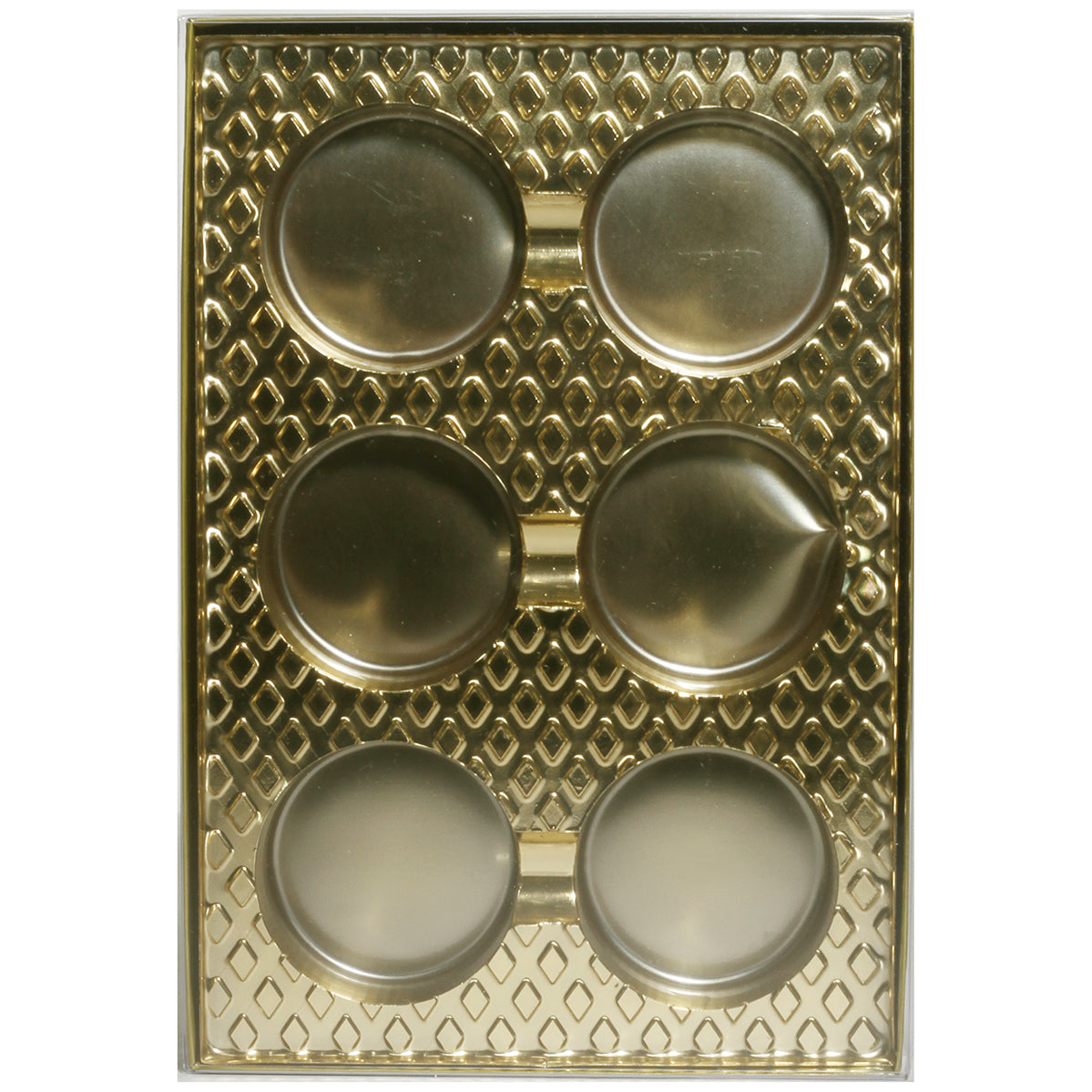 Cookie / Truffle 6 Cavity Gold Candy Insert Box #87-136 - Papagino Foods Inc.