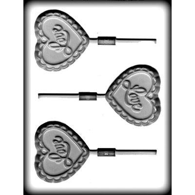 Filigree Heart / Love Sucker Hard Candy Mold # 8H-1218 - Papagino Foods Inc.