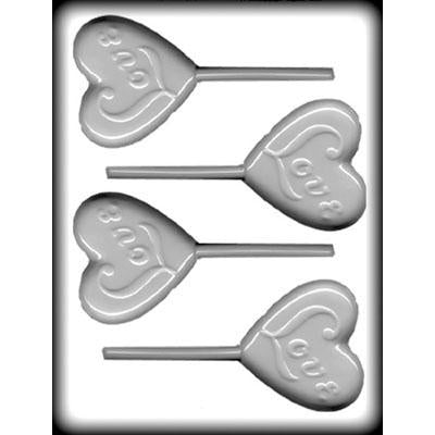 Heart / Love 2¾" Sucker Hard Candy Mold # 8H-1238 - Papagino Foods Inc.