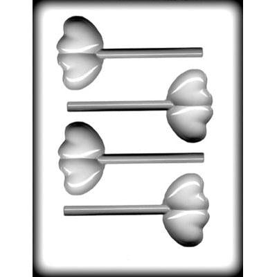 Double Heart 2¾" Sucker Hard Candy Mold # 8H-1241 - Papagino Foods Inc.