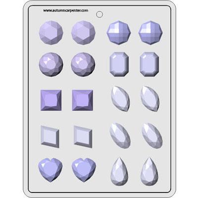 Gems Assortment 1¼" Hard Candy Mold #8H-5124 - Papagino Foods Inc.