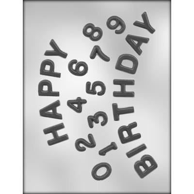 HAPPY BIRTHDAY / NUMBERS CHOCOLATE MOLD Product #90-12111 - Papagino Foods Inc.