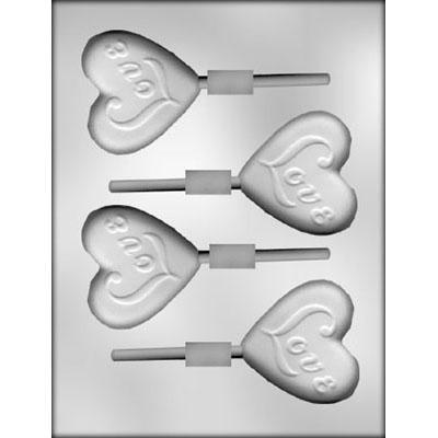 Heart With Love Sucker Chocolate Mold # 90-1238 - Papagino Foods Inc.