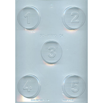 Number 1-5 Sandwich Cookie Chocolate Mold # 90-161110 - Papagino Foods Inc.