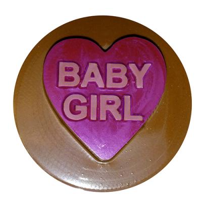 Baby Girl Round Sandwich Cookie Chocolate Mold # 90-16115 - Papagino Foods Inc.