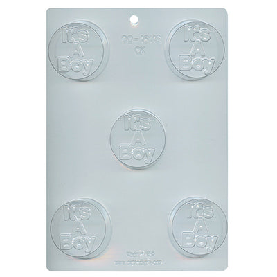 It's A Boy Round Sandwich Cookie Chocolate Mold #90-16118 - Papagino Foods Inc.