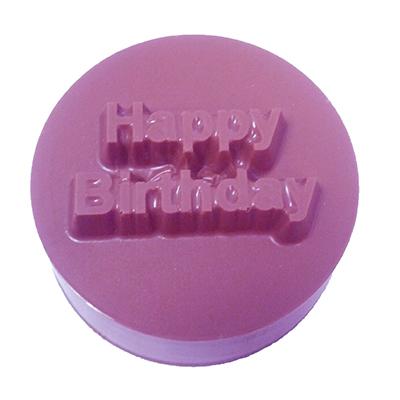 Happy Birthday Round Sandwich Cookie Chocolate Mold #90-161203 - Papagino Foods Inc.