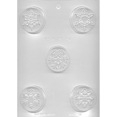 Snowflakes Round Sandwich Cookie Chocolate Mold # 90-16405 - Papagino Foods Inc.