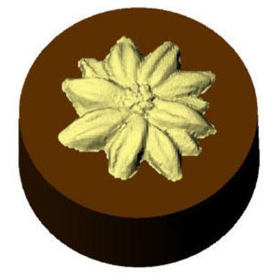 Poinsettia Round Sandwich Cookie Chocolate Mold # 90-16412 - Papagino Foods Inc.