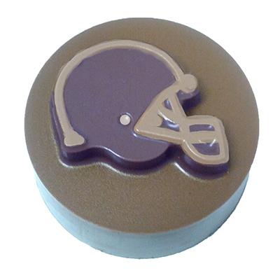 FOOTBALL HELMET ROUND SANDWICH COOKIE CHOCOLATE MOLD Product #90-16604 - Papagino Foods Inc.
