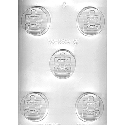 Autism Round Sandwich Cookie Chocolate Mold # 90-16804 - Papagino Foods Inc.