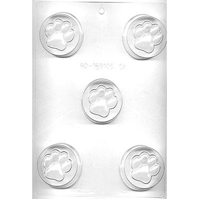 Paw Print Round Sandwich Cookie Chocolate Mold # 90-169105 - Papagino Foods Inc.