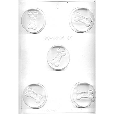 Dog Bone Round Sandwich Cookie Chocolate Mold # 90-169106 - Papagino Foods Inc.