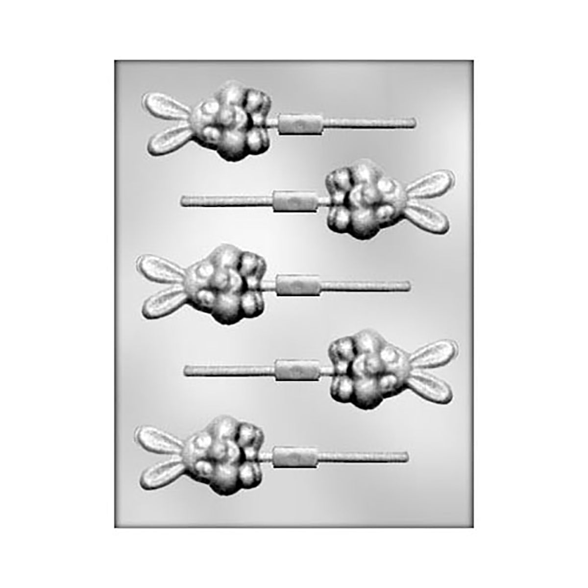 BUNNY FACE SUCKER 2-5/8" CHOCOLATE MOLD Product #90-2227 - Papagino Foods Inc.
