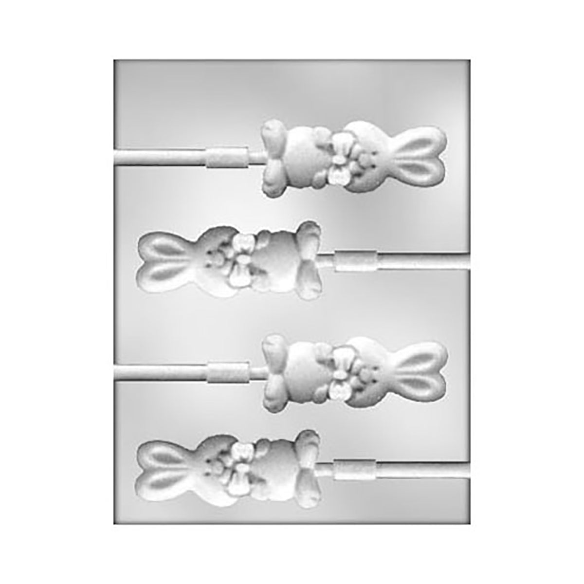 BUNNY WITH BOW SUCKER CHOCOLATE MOLD Product #90-2237 - Papagino Foods Inc.