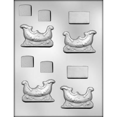Sleigh 2⅝" 3D Chocolate Mold # 90-4322 - Papagino Foods Inc.