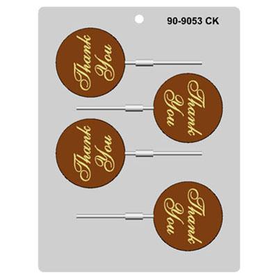 Thank You Sucker Chocolate Mold #90-9053 - Papagino Foods Inc.