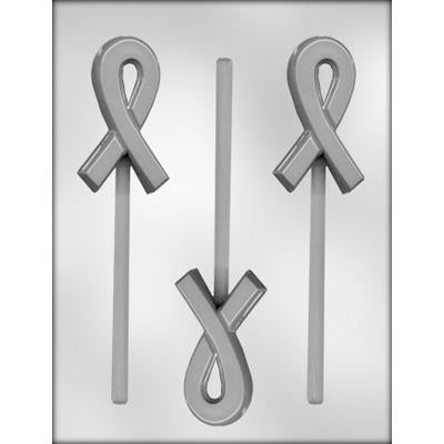 Awareness Ribbon Thick 3½" Chocolate Mold # 90-9230 - Papagino Foods Inc.