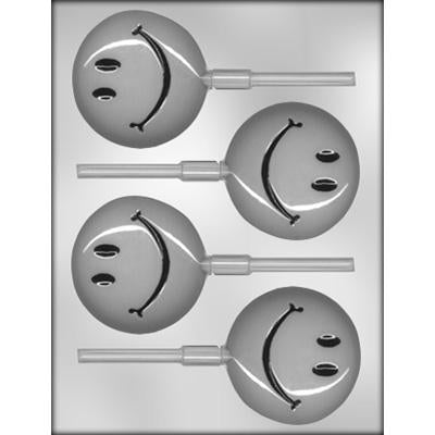 SMILEY FACE 3" SUCKER CHOCOLATE MOLD Product #90-9823 - Papagino Foods Inc.