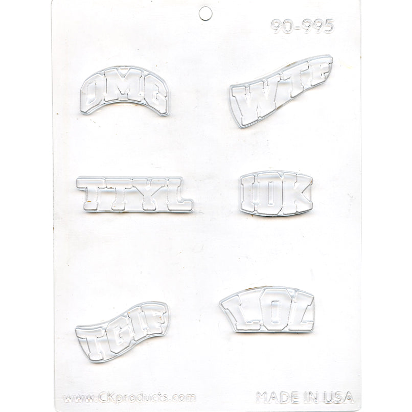 Text Lingo Chocolate Mold # 90-995 - Papagino Foods Inc.