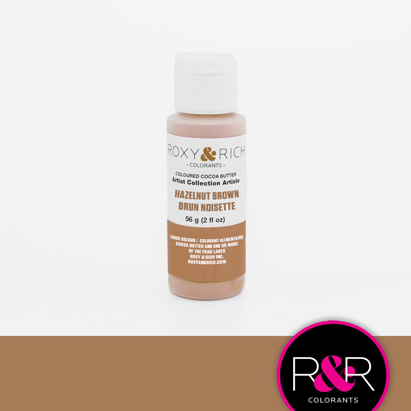 Roxy & Rich Cocoa Butter Hazelnut Brown (# BC2-011) - 2 OZ - Papagino Foods Inc.