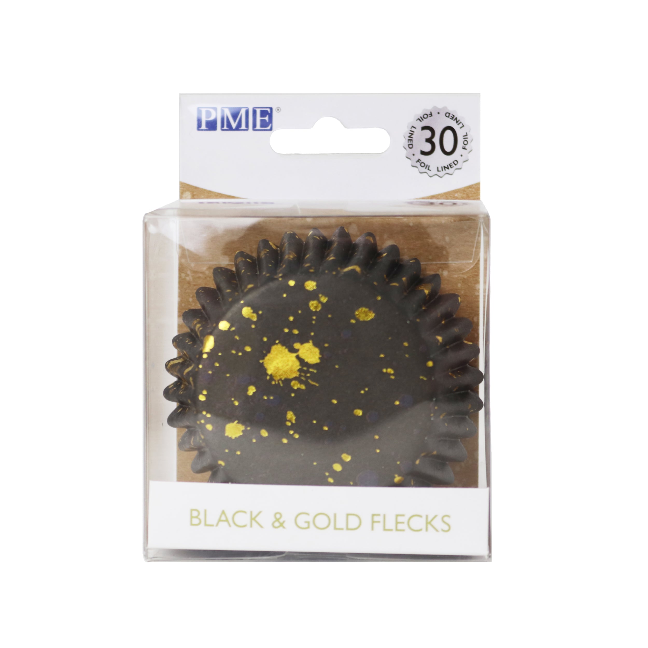 Black & Gold Cupcake cases foil Lined PK/30 (Product # BC841) PME