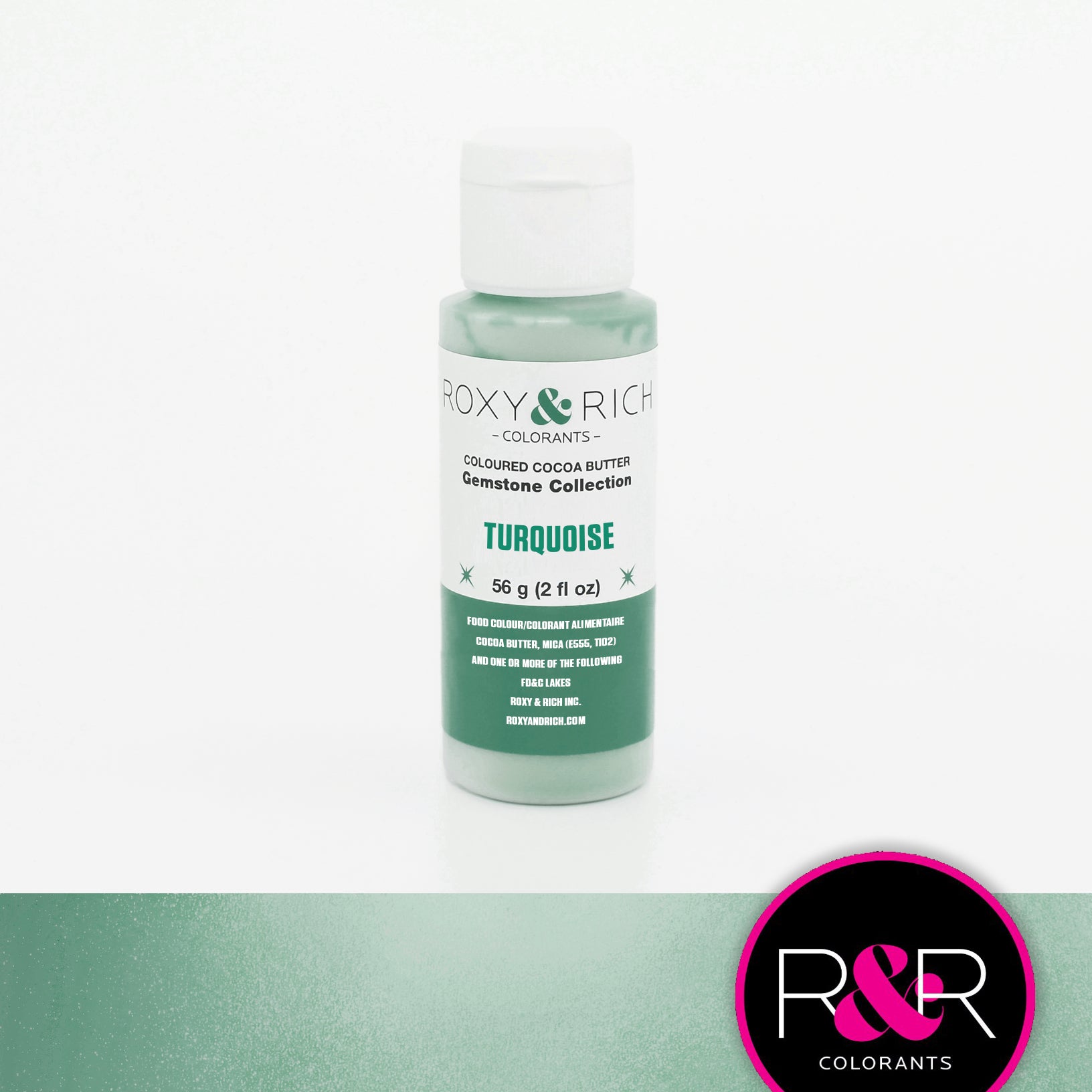 Roxy & Rich Gemstone Cocoa Butter Turquoise (#BG2-014) - 2 OZ - Papagino Foods Inc.