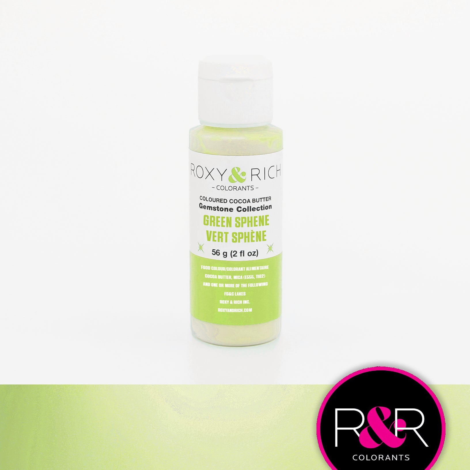 Roxy & Rich Gemstone Cocoa Butter Green Sphene (#BG2-015) - 2 OZ - Papagino Foods Inc.