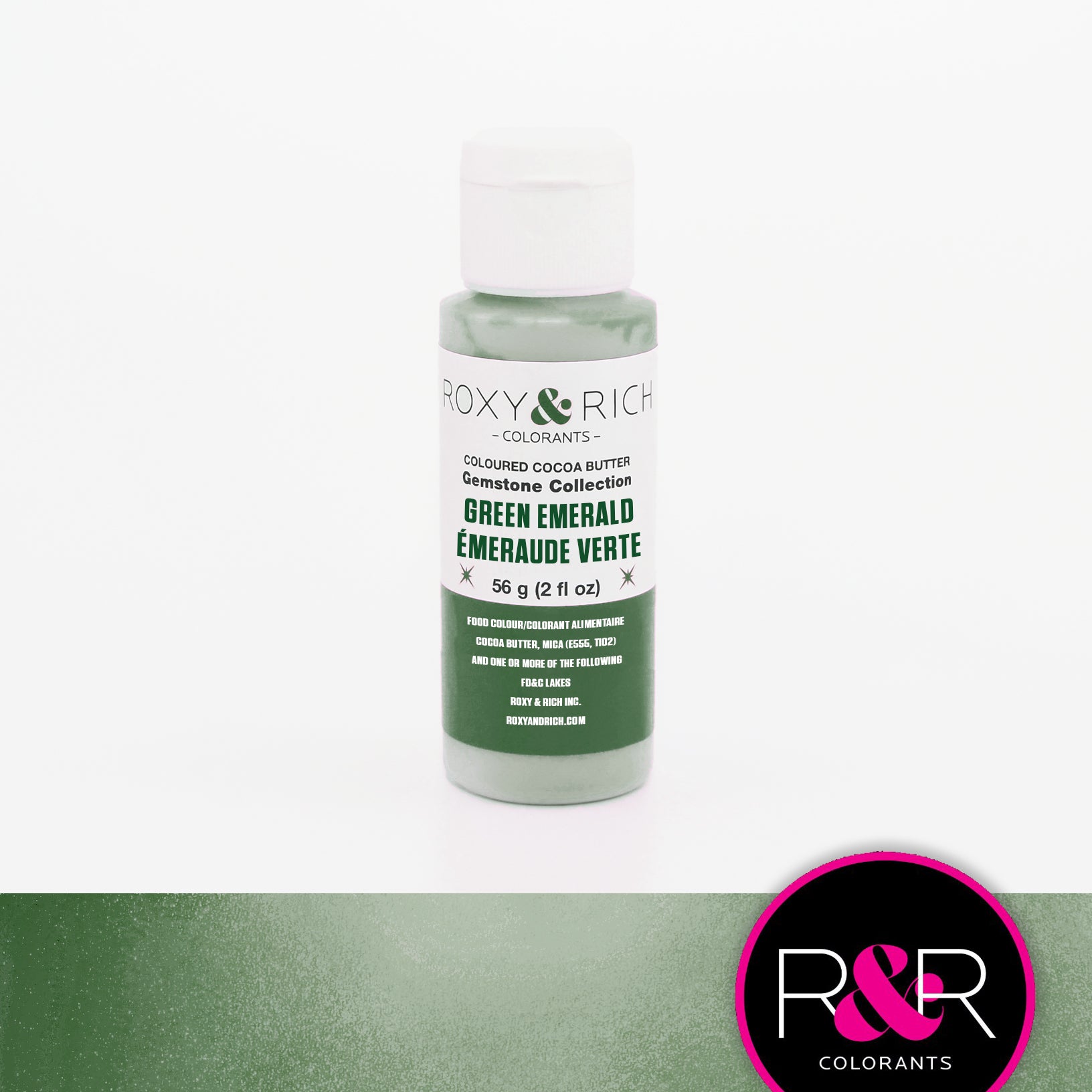 Roxy & Rich Gemstone Cocoa Butter Green Emerald (#BG2-018) - 2 OZ - Papagino Foods Inc.
