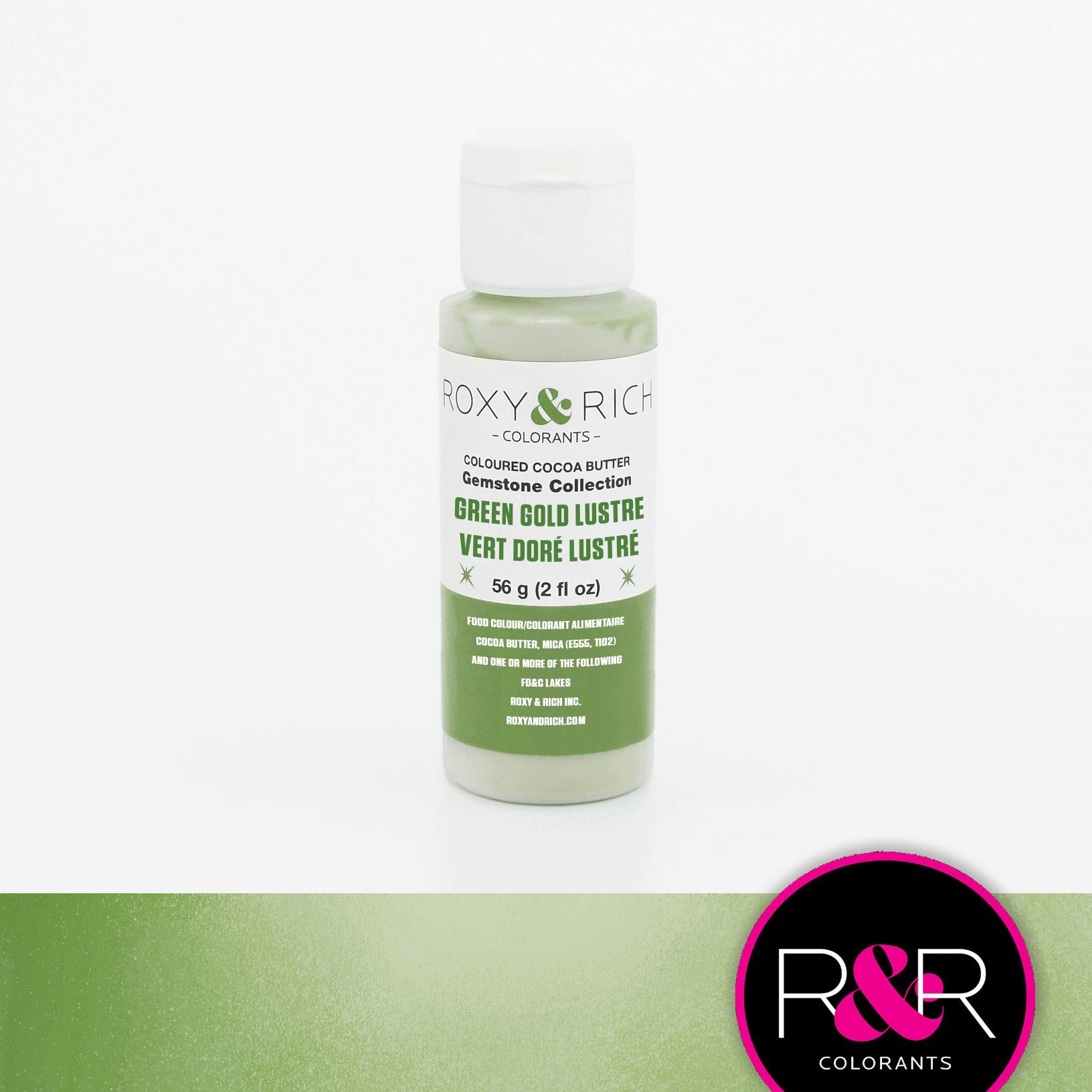 Roxy & Rich Gemstone Cocoa Butter Green Gold Lustre (#BG8-033) - 8 OZ - Papagino Foods Inc.