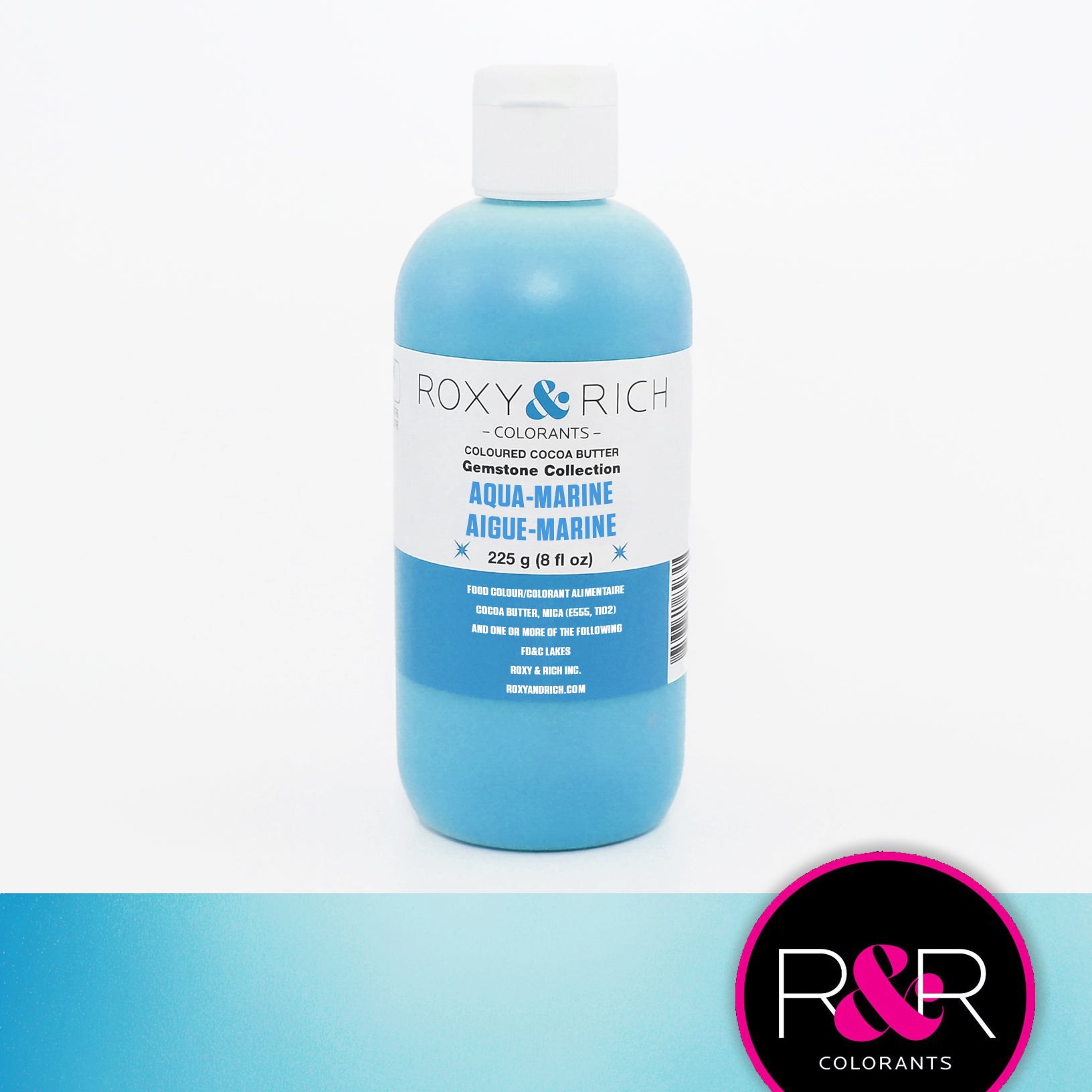 Roxy & Rich Gemstone Cocoa Butter Aquamarine (#BG8-013) - 8 OZ - Papagino Foods Inc.