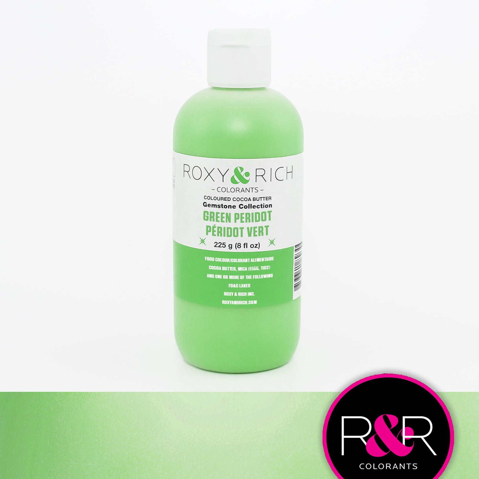 Roxy & Rich Gemstone Cocoa Butter Peridot Green (#BG8-016) - 8 OZ - Papagino Foods Inc.