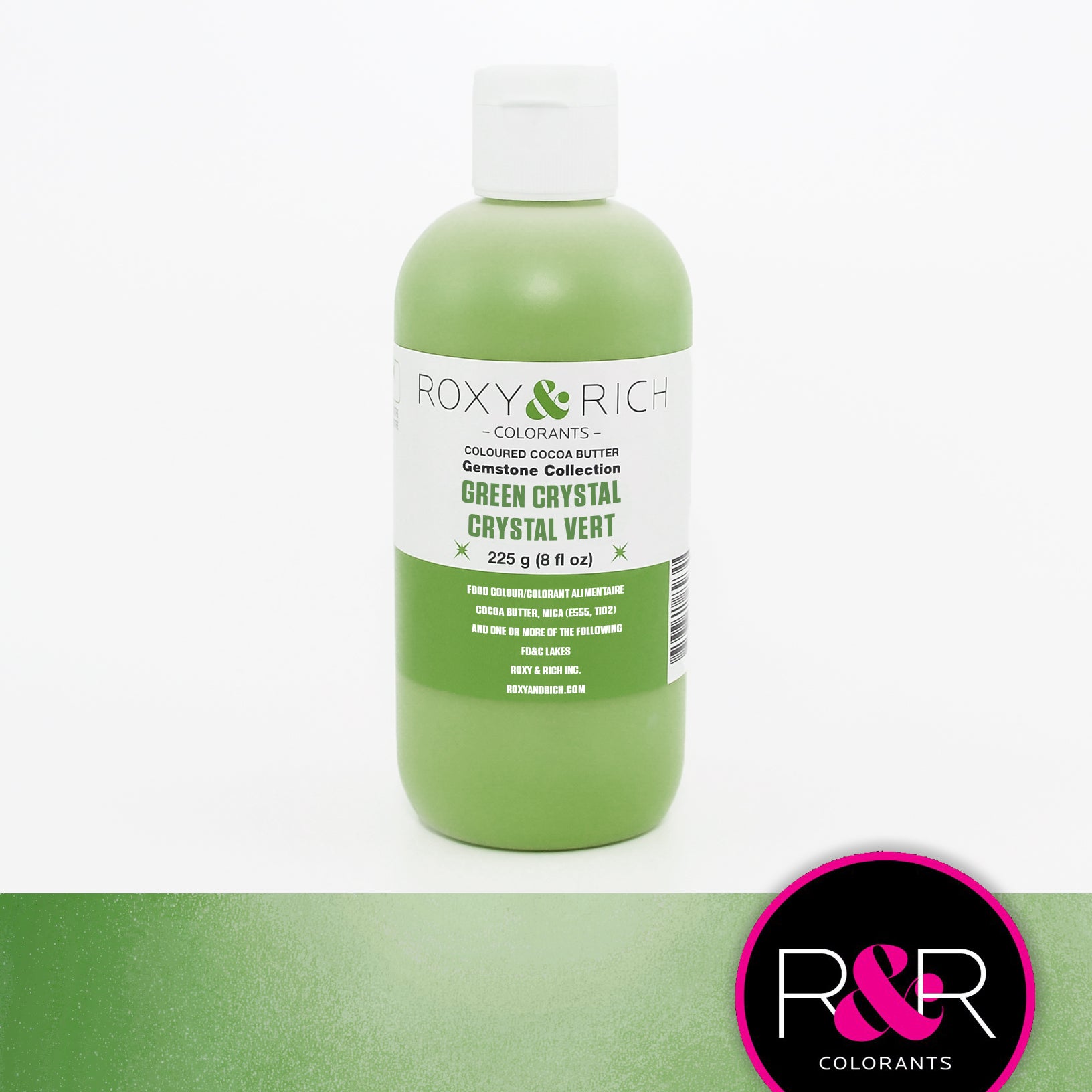 Roxy & Rich Gemstone Cocoa Butter Crystal Green (#BG8-017) - 8 OZ - Papagino Foods Inc.