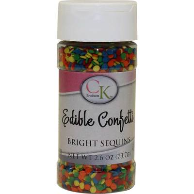 Bright Sequins Edible Confetti, 2.6 oz ( 73.7 g) Product #7500-7811608 - Papagino Foods Inc.