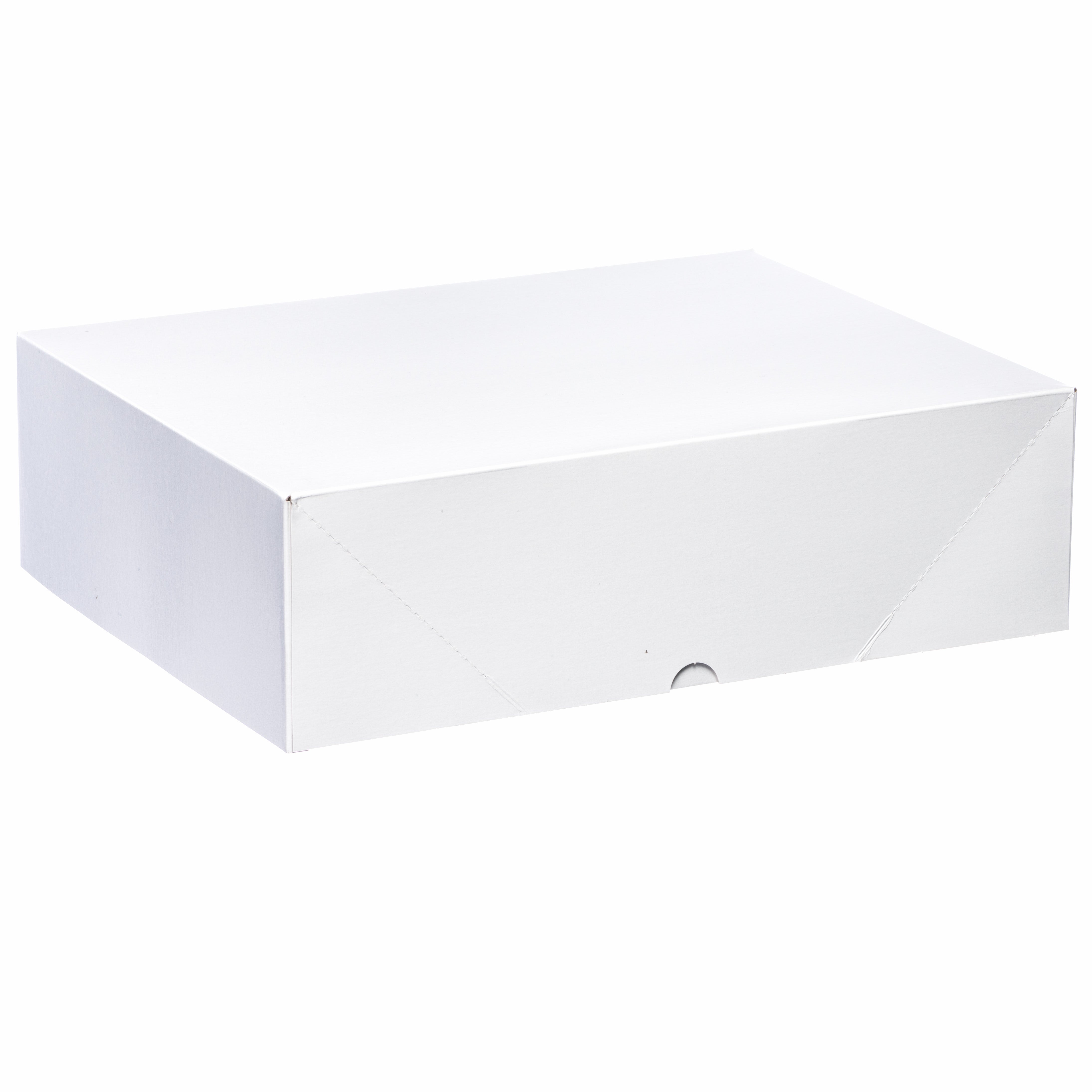 White Cake Box 17 ⅛ x 13 ⅛ x 5 (HALF SLAB) comes in 2 pieces - Papagino Foods Inc.