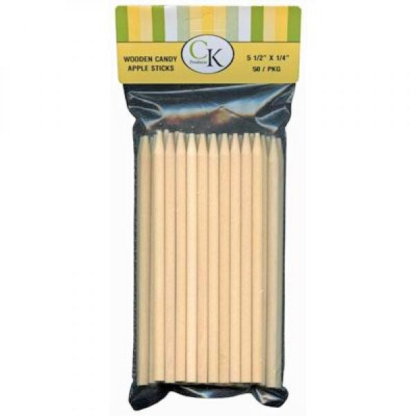 Wooden Candy Apple Sticks 7" x 1/4" / 50 pieces # 88-70 - Papagino Foods Inc.
