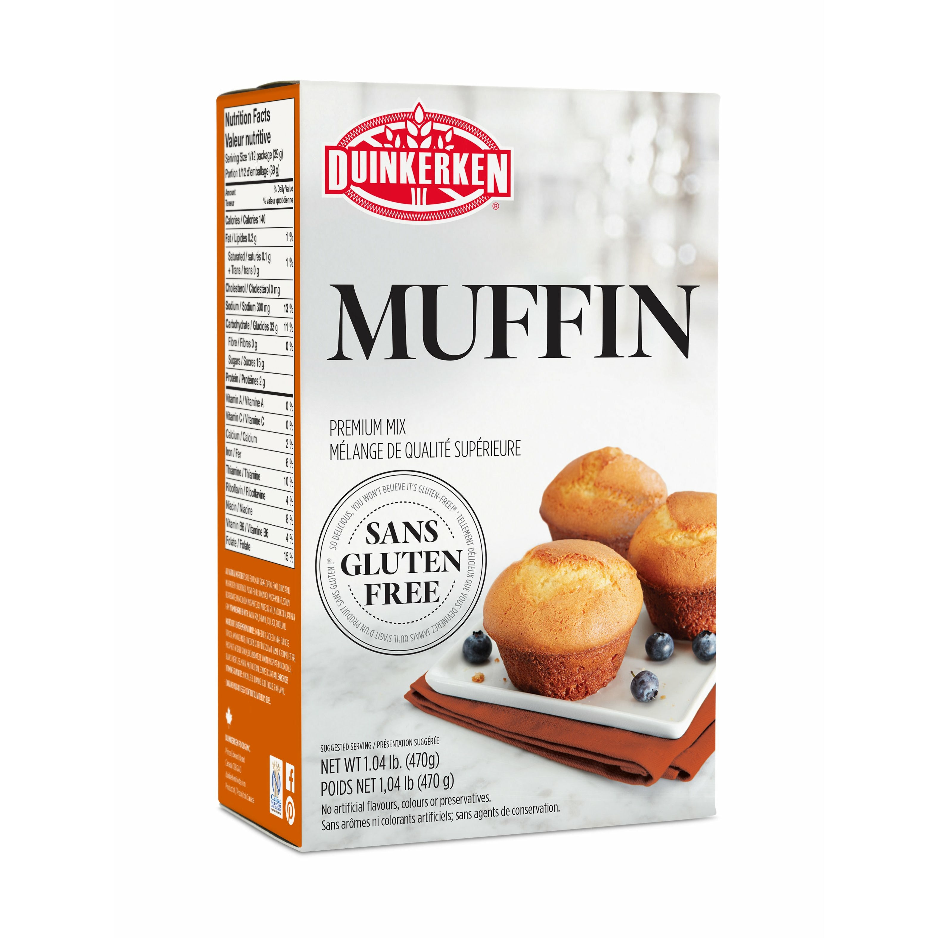 Duinkerken Gluten Free Muffin Mix 470 grams - Papagino Foods Inc.