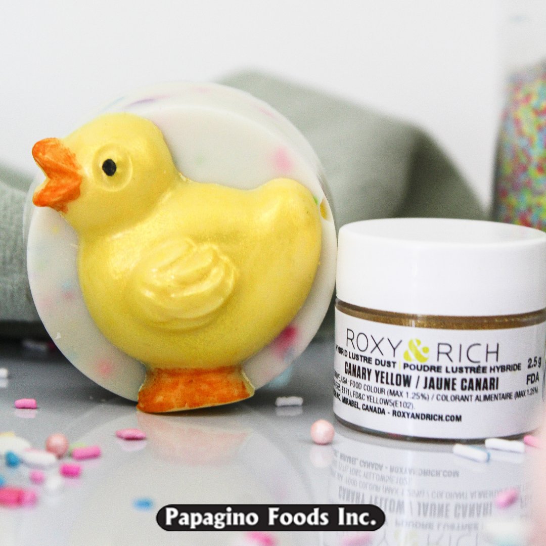 Roxy & Rich Hybrid Luster Dust Canary Yellow 2.5g (#L2-012) - Papagino Foods Inc.