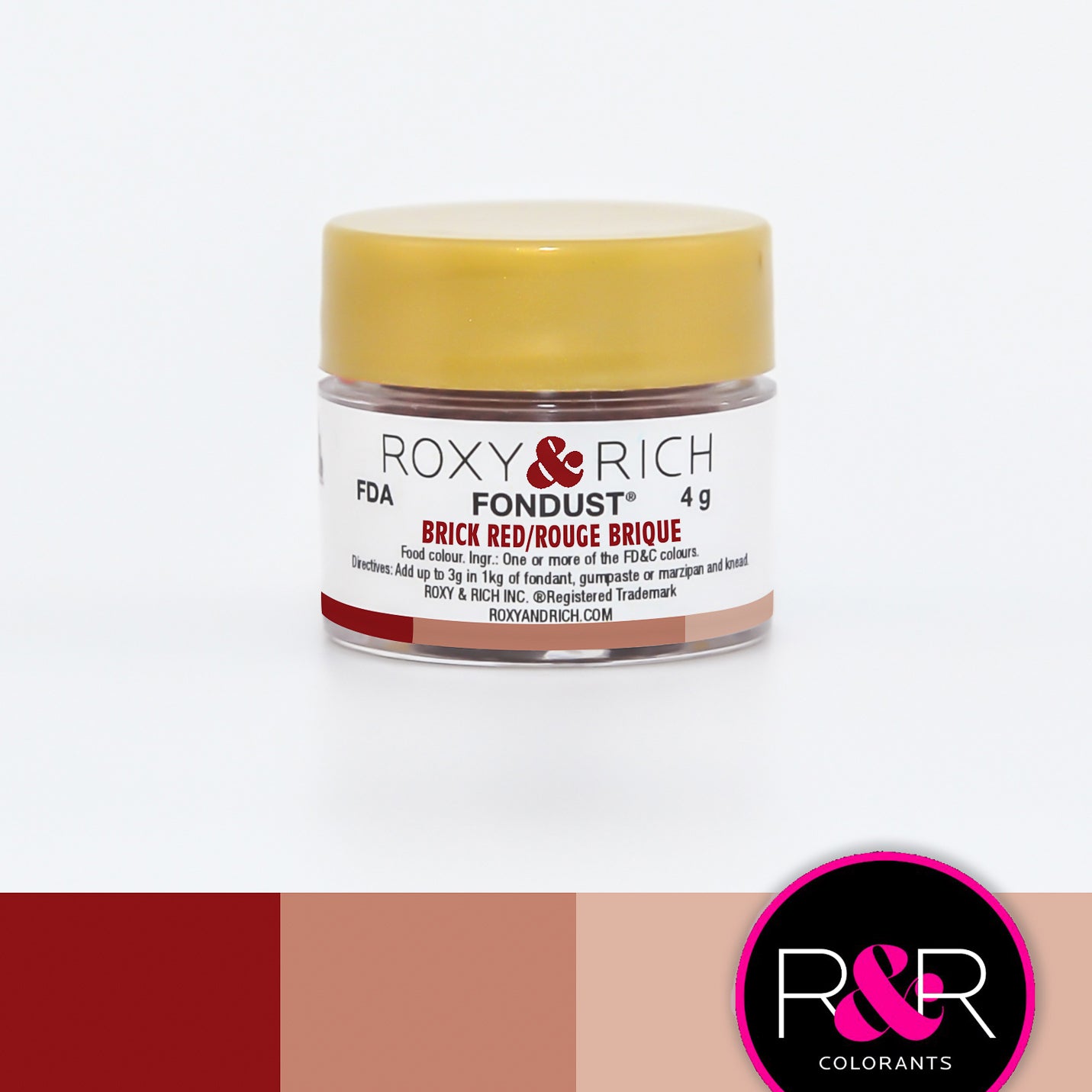 Roxy & Rich Brick Red Fondust  (# F4-013) 4 G - Papagino Foods Inc.