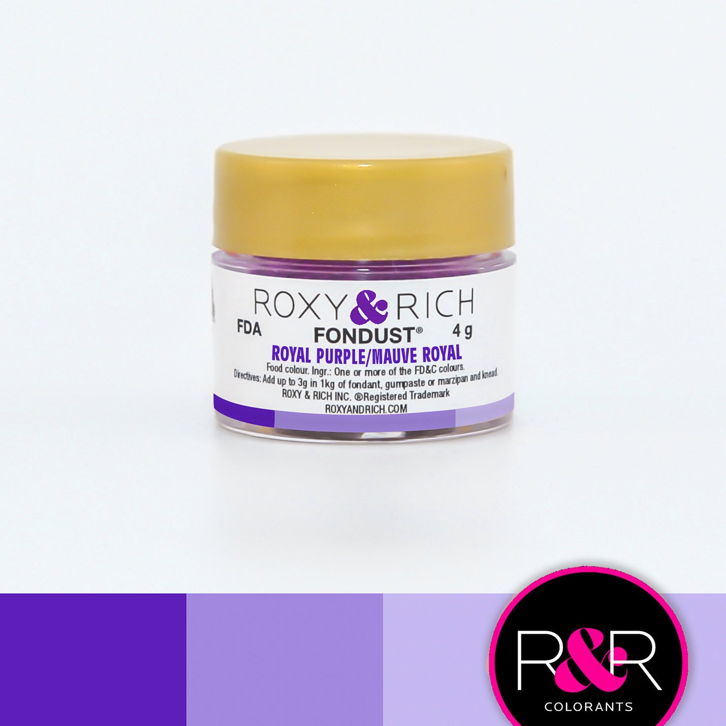 Roxy & Rich Royal Purple Fondust  (# F4-020) 4 G - Papagino Foods Inc.